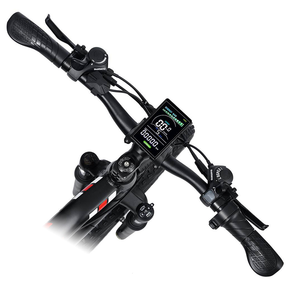RANDRIDE YX90M Electric Bike, 26'' Fat Tire, 1000W Brushless Motor, 48V13.6Ah Battery, 45km/h Max Speed, 100km Range, LCD Display, SHIMANO Hydraulic Brake, Full Suspension Frame
