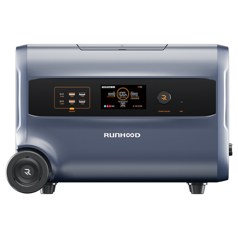RUNHOOD F2400 Portable Power Station, 2400W 2400Wh LiFePO4 Battery, 4800W Peak Power, Outdoor Generator, Balcony Power Storage System