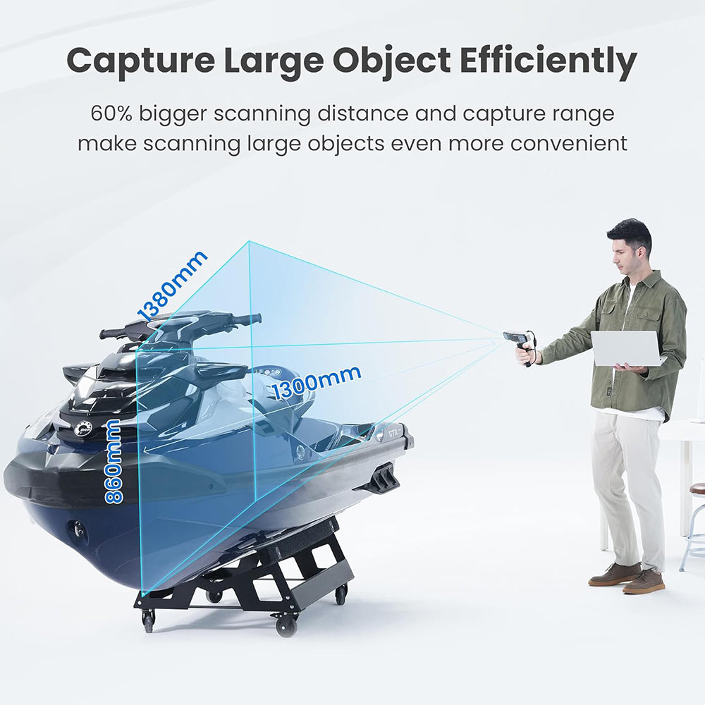 Revopoint RANGE 2 3D Scanner, 0.1mm Precision, 2MP Resolution, Up to 16fps Scanning Speed, 400-1300mm Working Distance, 4 Flash LEDs, IMU Motion Tracking, Supports Body Face/Large Objects & Win/Android/iOS/macOS