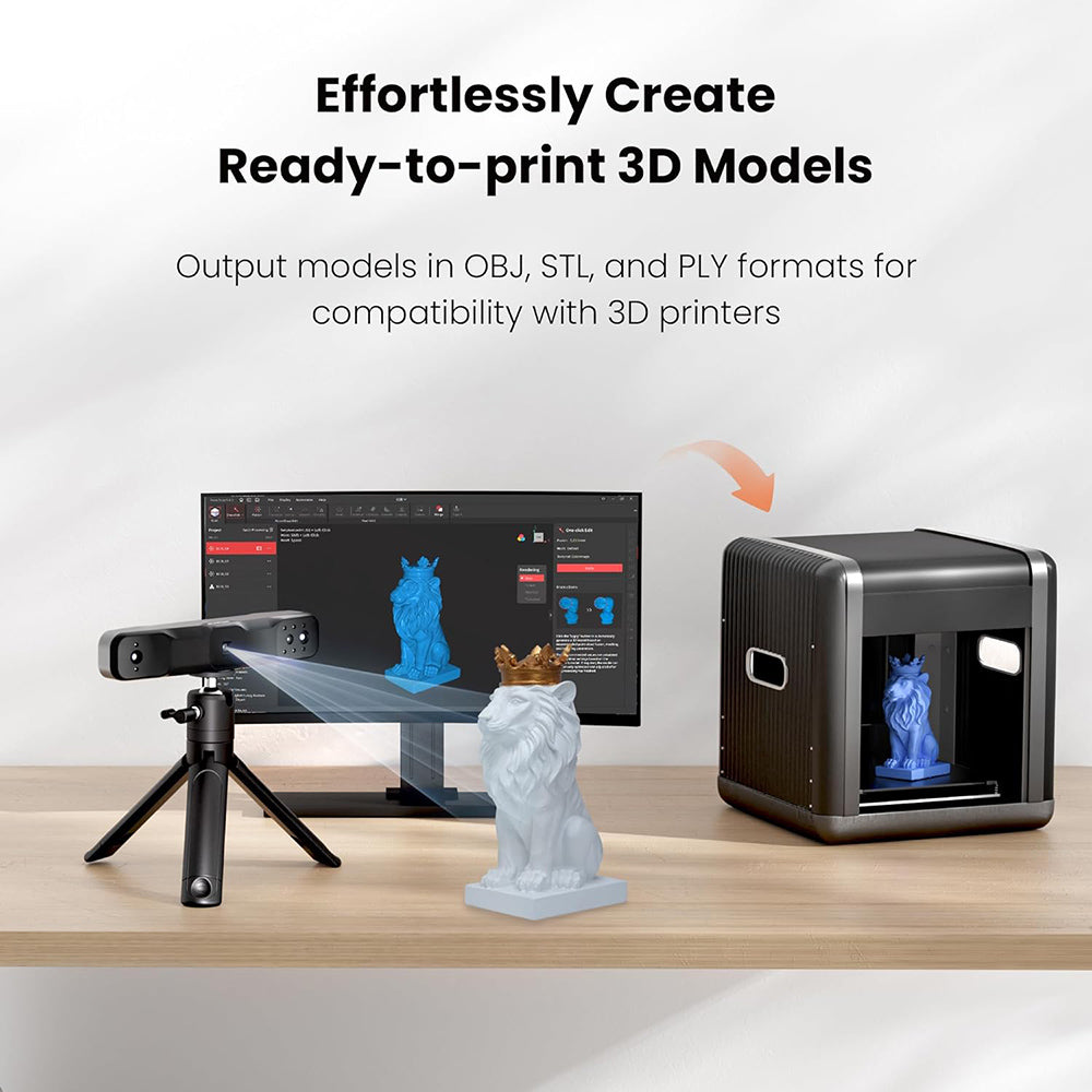 Revopoint RANGE 2 3D Scanner, 0.1mm Precision, 2MP Resolution, Up to 16fps Scanning Speed, 400-1300mm Working Distance, 4 Flash LEDs, IMU Motion Tracking, Supports Body Face/Large Objects & Win/Android/iOS/macOS