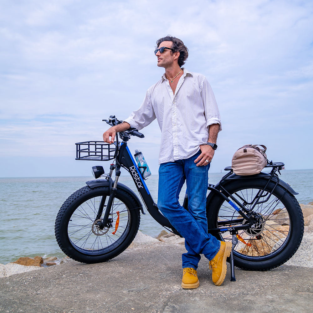 Ridstar MN26 Electric Bike, 750W Motor 26*4.0' Fat Tire, 48V 20Ah Battery, 58km/h Max Speed, 90km Max Range, Shimano 7-speed, Mechanical Disc Brake