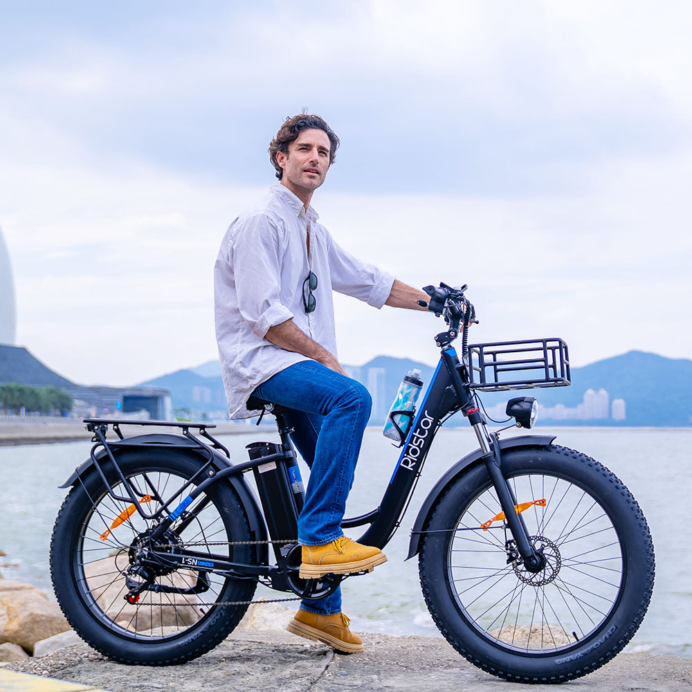Ridstar MN26 Electric Bike, 750W Motor 26*4.0' Fat Tire, 48V 20Ah Battery, 58km/h Max Speed, 90km Max Range, Shimano 7-speed, Mechanical Disc Brake
