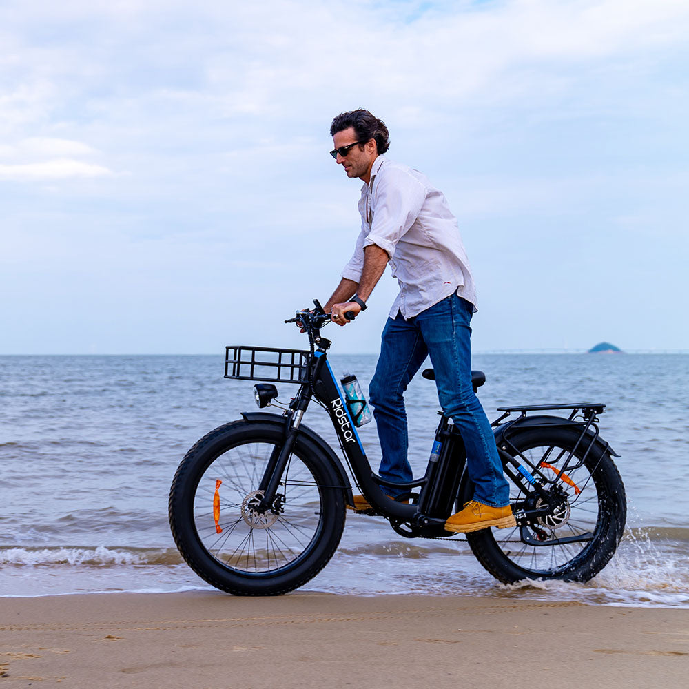 Ridstar MN26 Electric Bike, 750W Motor 26*4.0' Fat Tire, 48V 20Ah Battery, 58km/h Max Speed, 90km Max Range, Shimano 7-speed, Mechanical Disc Brake