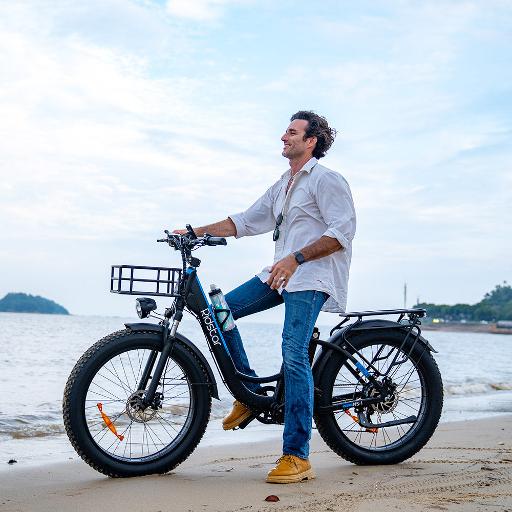 Ridstar MN26 Electric Bike, 750W Motor 26*4.0' Fat Tire, 48V 20Ah Battery, 58km/h Max Speed, 90km Max Range, Shimano 7-speed, Mechanical Disc Brake