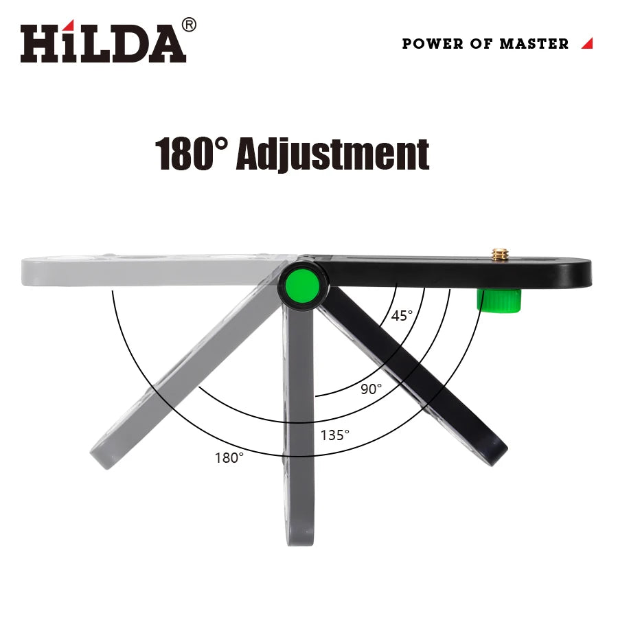 HILDA Mini Laser Level Wall Bracket Adjustable 180° For 1/4" Thread Laser Levels Support Wall Mounted Holder Strong Magnet