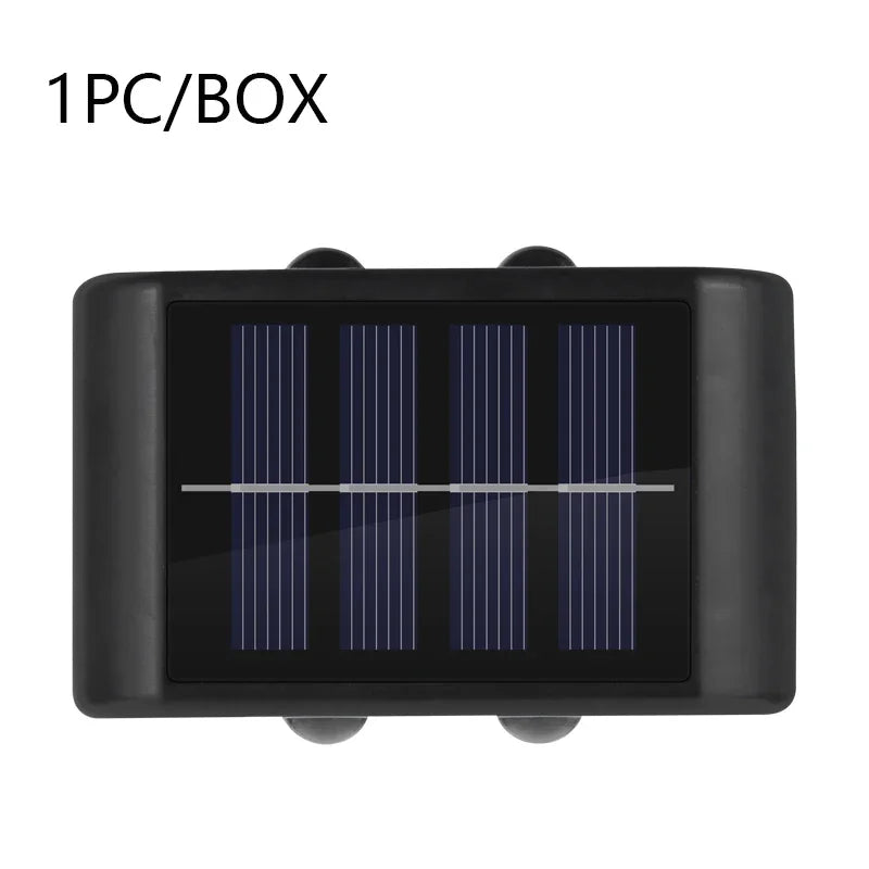 New 4LED Beads Up and Down Light Solar Waterproof Wall Light for Courtyard Garden Carport 4LED Beads Up and Down Light Solar