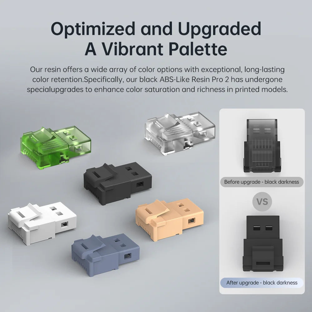 Lote de 4 unidades de resina 3D Anycubic ABS Like+ de alta precisión UV de 405 nm para impresora 3D Anycubic Photon Resin, para LCD, SLA, DLP