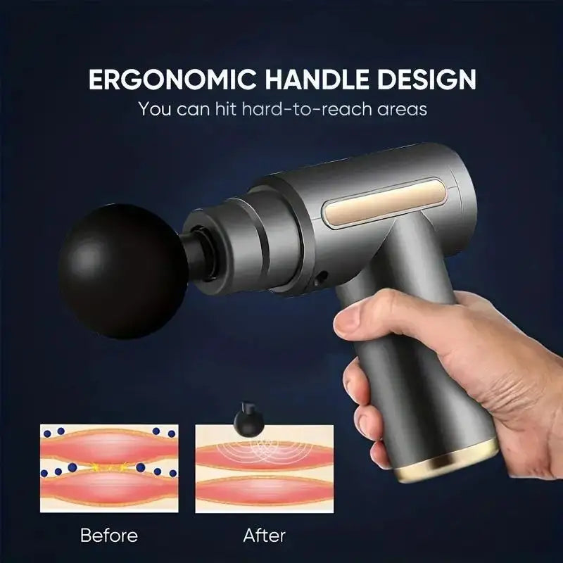 Masajeador de relajación muscular con pistola de fascia, masajeador de vibración eléctrico, pistola de membrana para cuello de grado profesional.