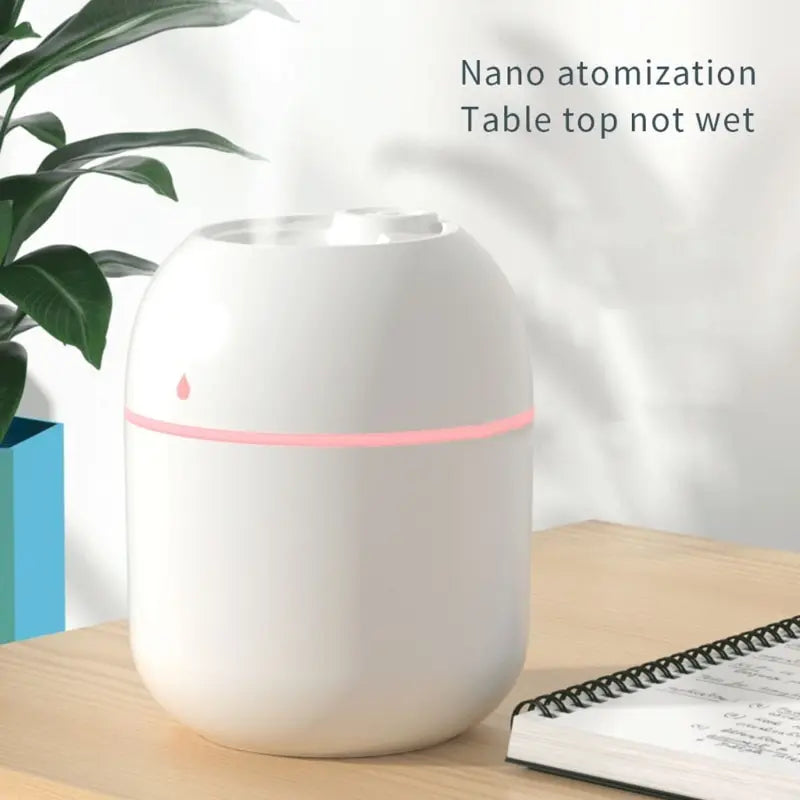 Humidificador portátil de gotas de agua, blanco, USB, de escritorio, atomizador de aire para interiores, silencioso, de gran tamaño.