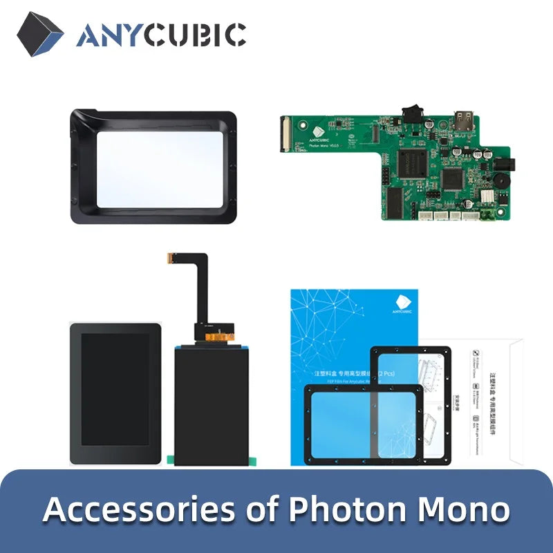 Tanque de resina UV ANYCUBIC Photon Mono, pantalla LCD monocromática 2K, placa base y película FEP