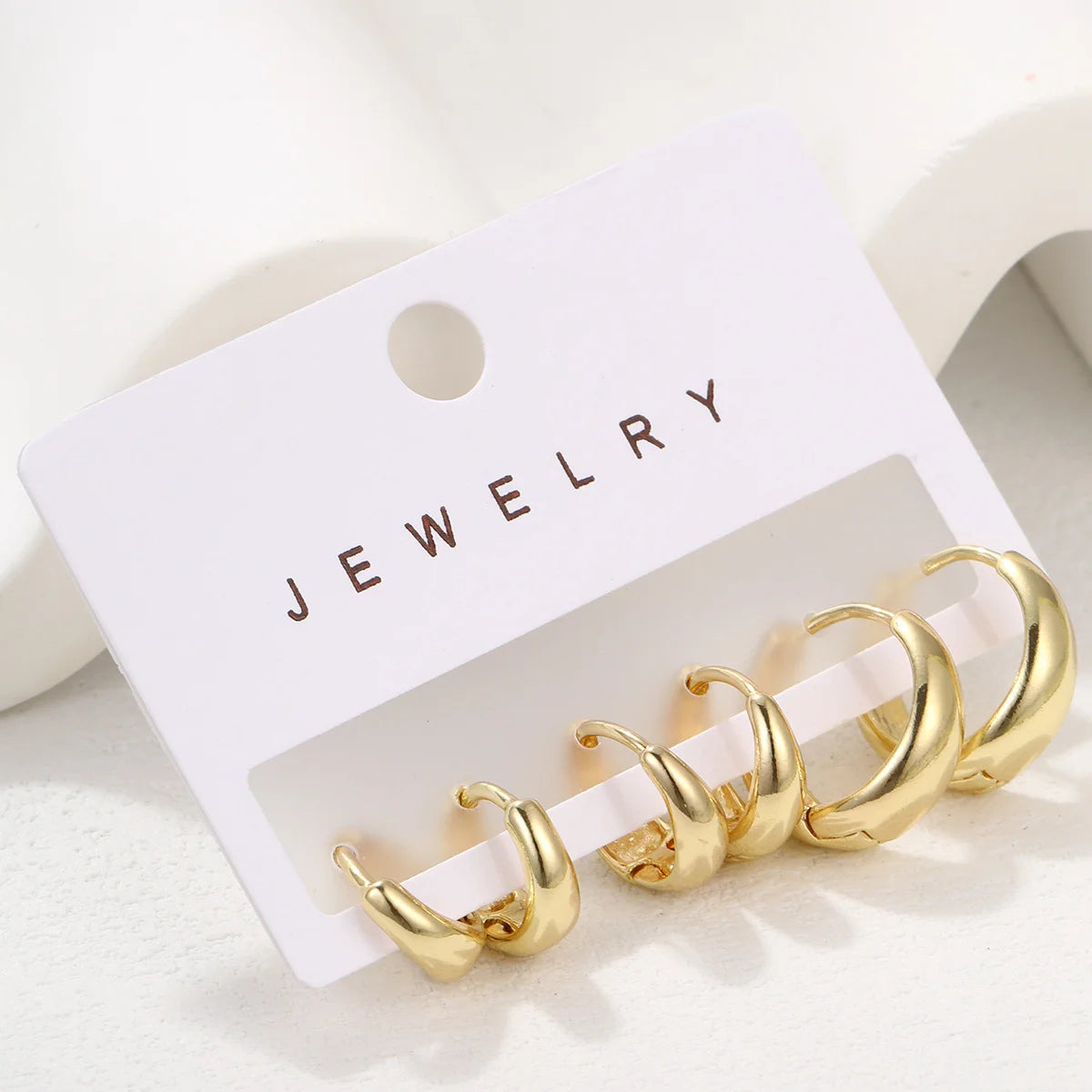 3Pcs New Minimalist Copper Metal Hoop Earrings for Women Simple Circle Men's Small Earrings Punk Unisex Rock Piercing Jewelry