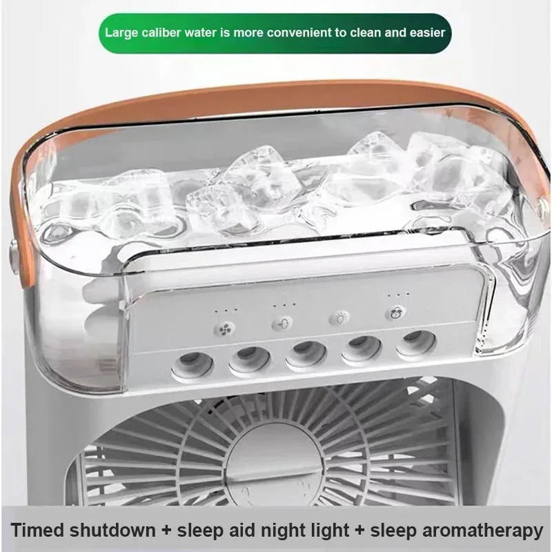 Ventilador portátil 3 en 1, aire acondicionado, pequeño enfriador de aire para el hogar, luces LED nocturnas, humidificador, ajuste de aire, ventiladores para el hogar, envío directo