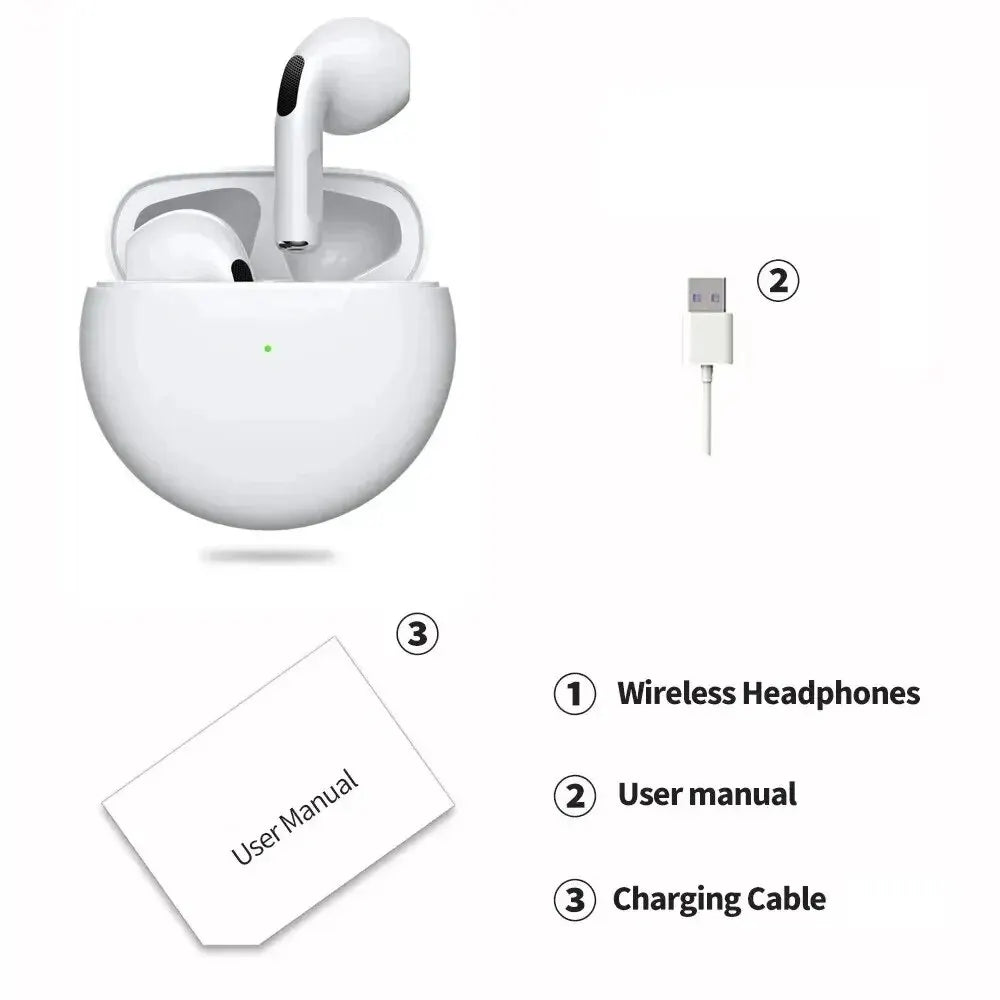 Auriculares inalámbricos Air Pro 6 TWS originales, Bluetooth, con micrófono, intrauditivos, deportivos, para Xiaomi
