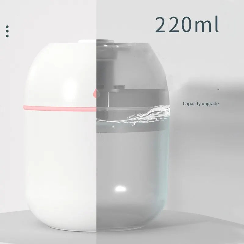Humidificador portátil de gotas de agua, blanco, USB, de escritorio, atomizador de aire para interiores, silencioso, de gran tamaño.