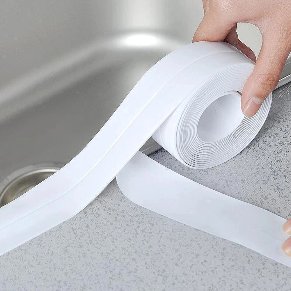 1 unidad de pegatinas de pared impermeables para baño, cintas de sellado de PVC, tiras de sellado adhesivas, cinta para bordes de fregadero, accesorios de cocina y baño.