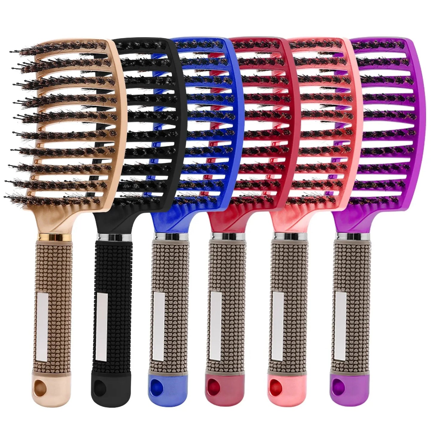 Cepillo para el cabello, peine para desenredar, cepillo para el cabello con cerdas y nailon, peine de masaje húmedo para mujeres, herramientas de peluquería para rizos.