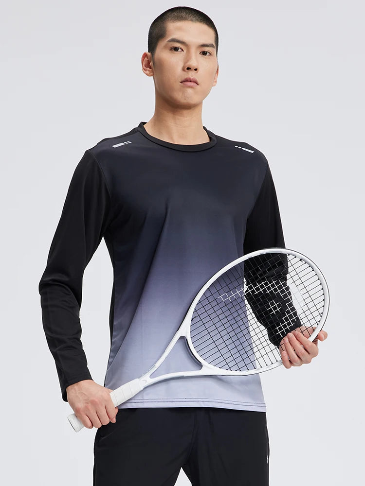 Sports T-shirt men's long-sleeved loose quick-drying casual running clothes four seasons fitness top