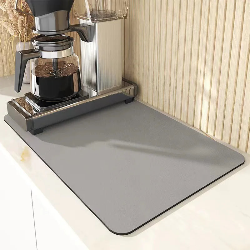 Absorbent coffee mat solid color placemat kitchen cutlery drying mat bottle cutlery placemat floor carpet Cup and bowl drain pad