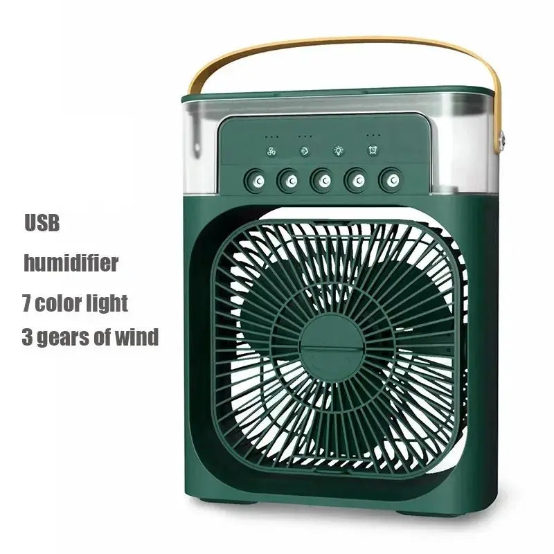 Ventilador portátil 3 en 1, aire acondicionado, pequeño enfriador de aire para el hogar, luces LED nocturnas, humidificador, ajuste de aire, ventiladores para el hogar, envío directo