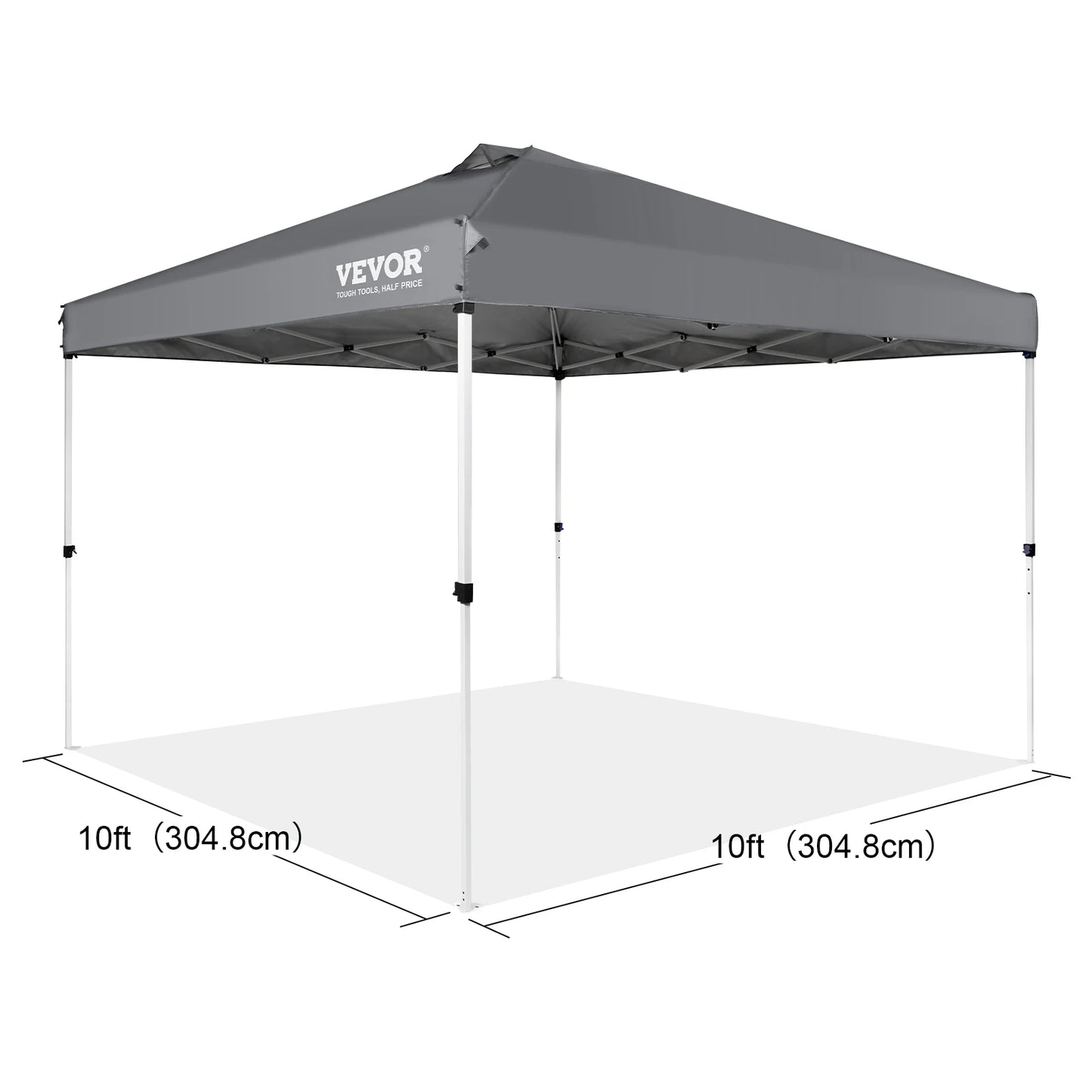 VEVOR Pop Up Canopy Tent 250D PU Silver Coated Tarp with Portable Roller Bag and 4 Sandbags Waterproof and Sun Shelter Gazebo