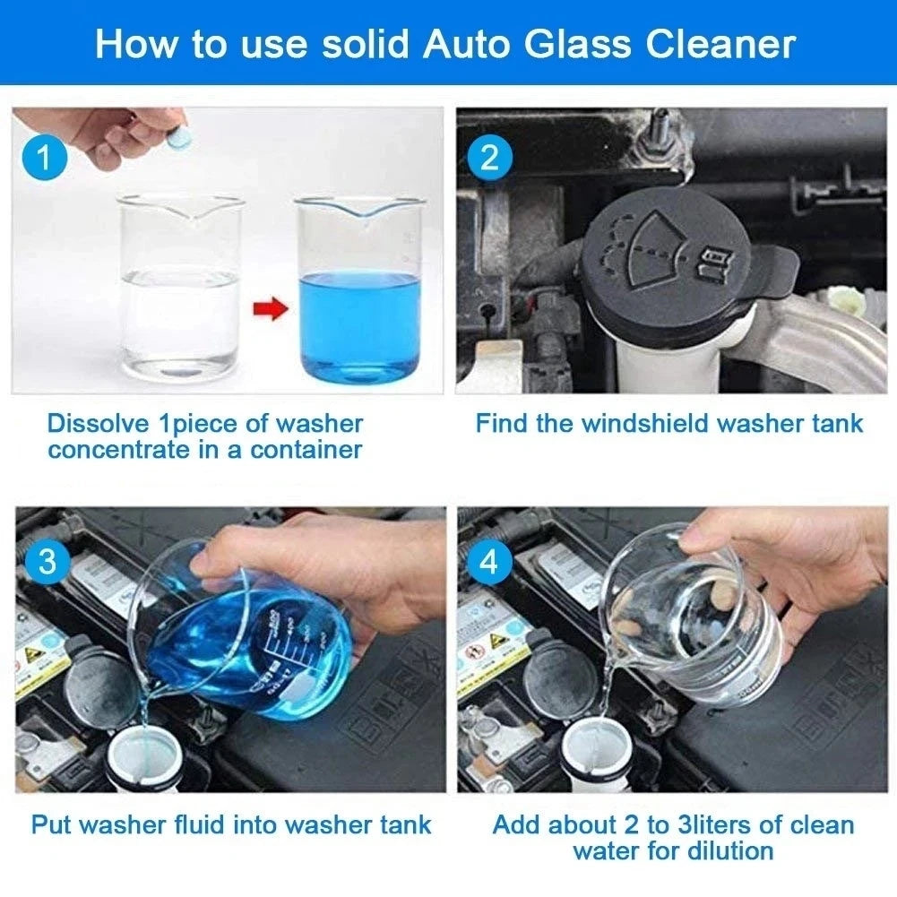 Limpiador sólido Limpiador de parabrisas de coche Tableta efervescente Limpiacristales automático Tabletas concentradas de limpieza sólida Detergente
