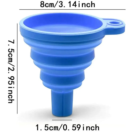 Embudo universal de silicona para motor de coche, para líquido lavaparabrisas, plegable, portátil, para cambio de aceite y gasolina