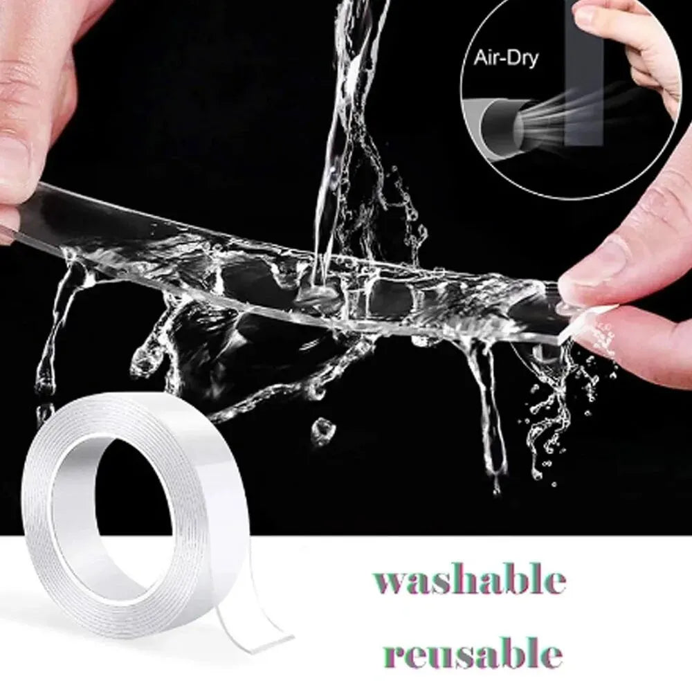 Cinta adhesiva de doble cara superfuerte, antideslizante, impermeable, transparente, para cocina y baño.