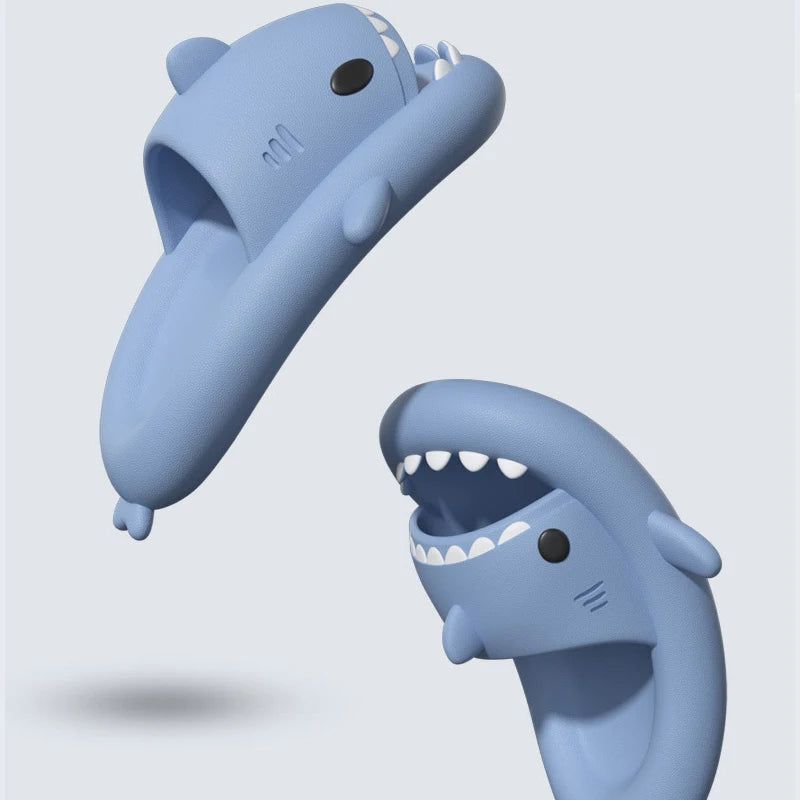 Pantuflas para niños, suela suave, con diseño de tiburón de dibujos animados, para mujer y hombre, para interior y exterior, de EVA, antideslizantes, para niños, sandalias.