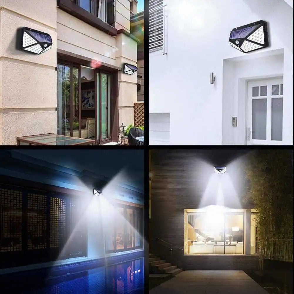 Lámpara solar multifuncional para decoración de jardín al aire libre, luz LED solar, foco impermeable alimentado por luz solar con sensor de movimiento.