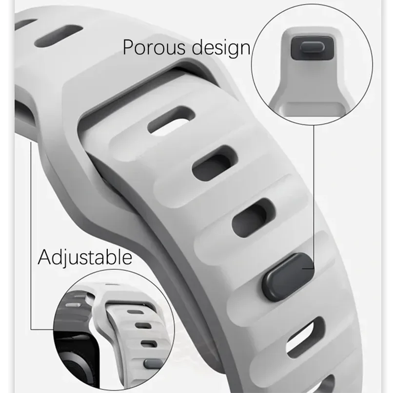 Silicone Band for Apple Watch 49mm 45mm 44mm 41mm 40mm 42mm 38mm Sports Bracelet Correa IWatch Ultra Series 9 8 7 6 5 3 SE Strap