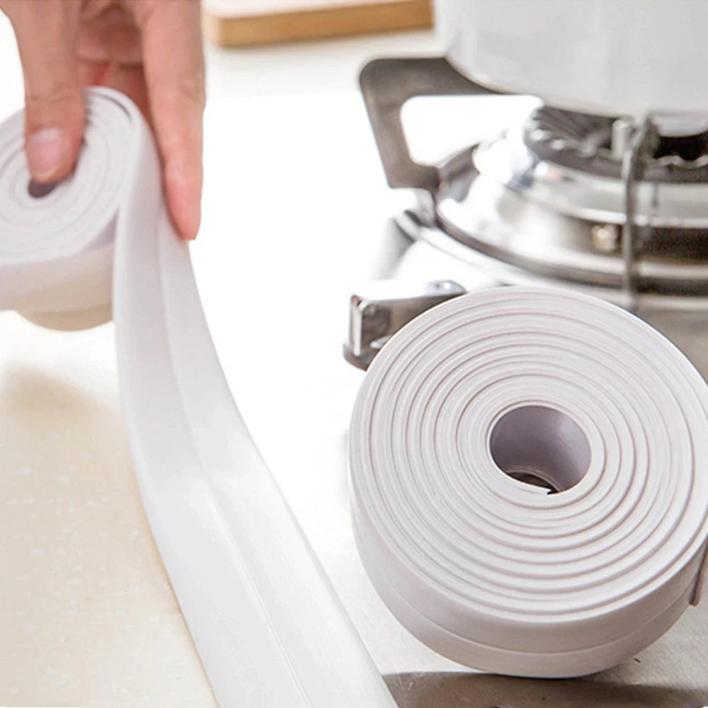 1 unidad de pegatinas de pared impermeables para baño, cintas de sellado de PVC, tiras de sellado adhesivas, cinta para bordes de fregadero, accesorios de cocina y baño.