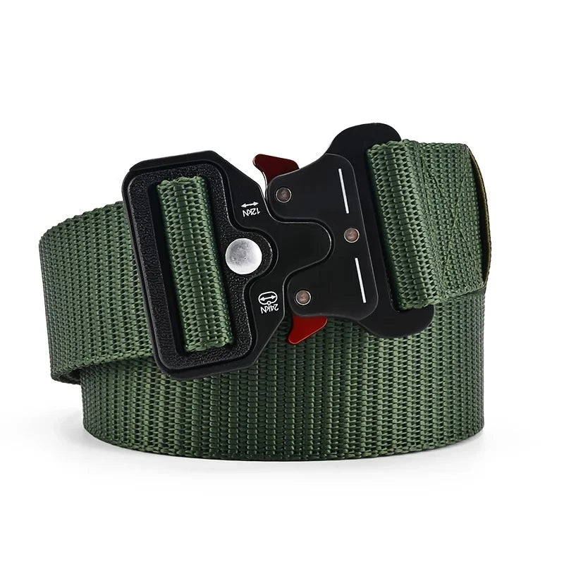 Cinturón táctico para hombre, multifuncional, de lona y nailon de alta calidad, para caza al aire libre, combate y supervivencia, cinturón deportivo.