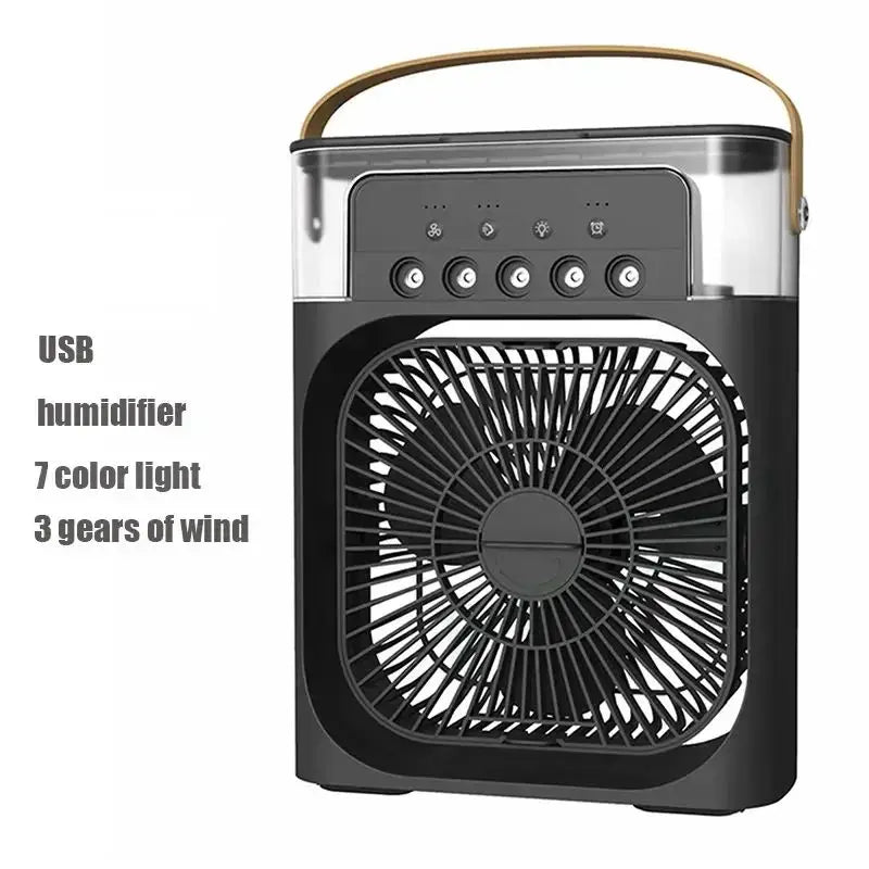 Ventilador portátil 3 en 1, aire acondicionado, pequeño enfriador de aire para el hogar, luces LED nocturnas, humidificador, ajuste de aire, ventiladores para el hogar, envío directo