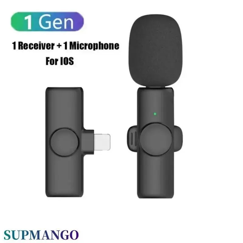 K11 Professional Wireless Lavalier Microphone for iPhone iPad Laptop Android Live Gaming Video Recording Interview Business Mic