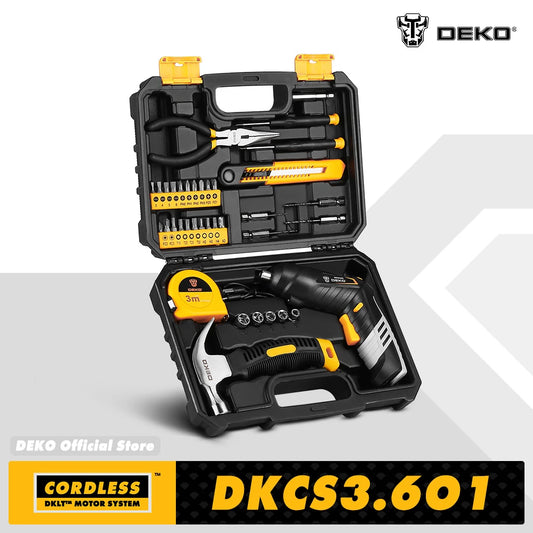 Destornillador eléctrico inalámbrico DEKO DKCS3.6O1, batería recargable, mango giratorio, linterna LED, herramienta eléctrica