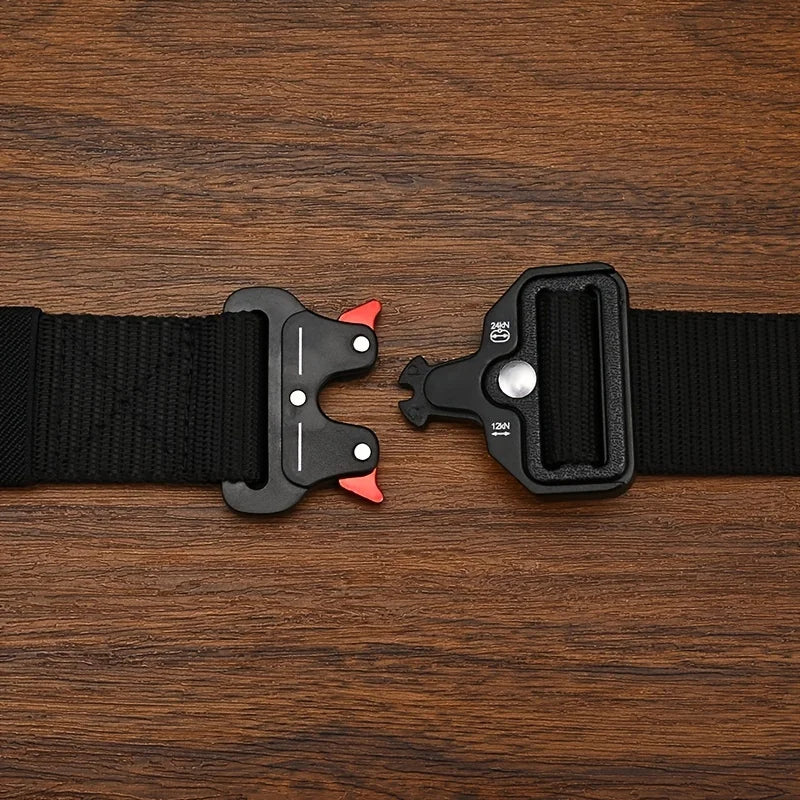 Cinturón táctico para hombre, multifuncional, de lona y nailon de alta calidad, para caza al aire libre, combate y supervivencia, cinturón deportivo.