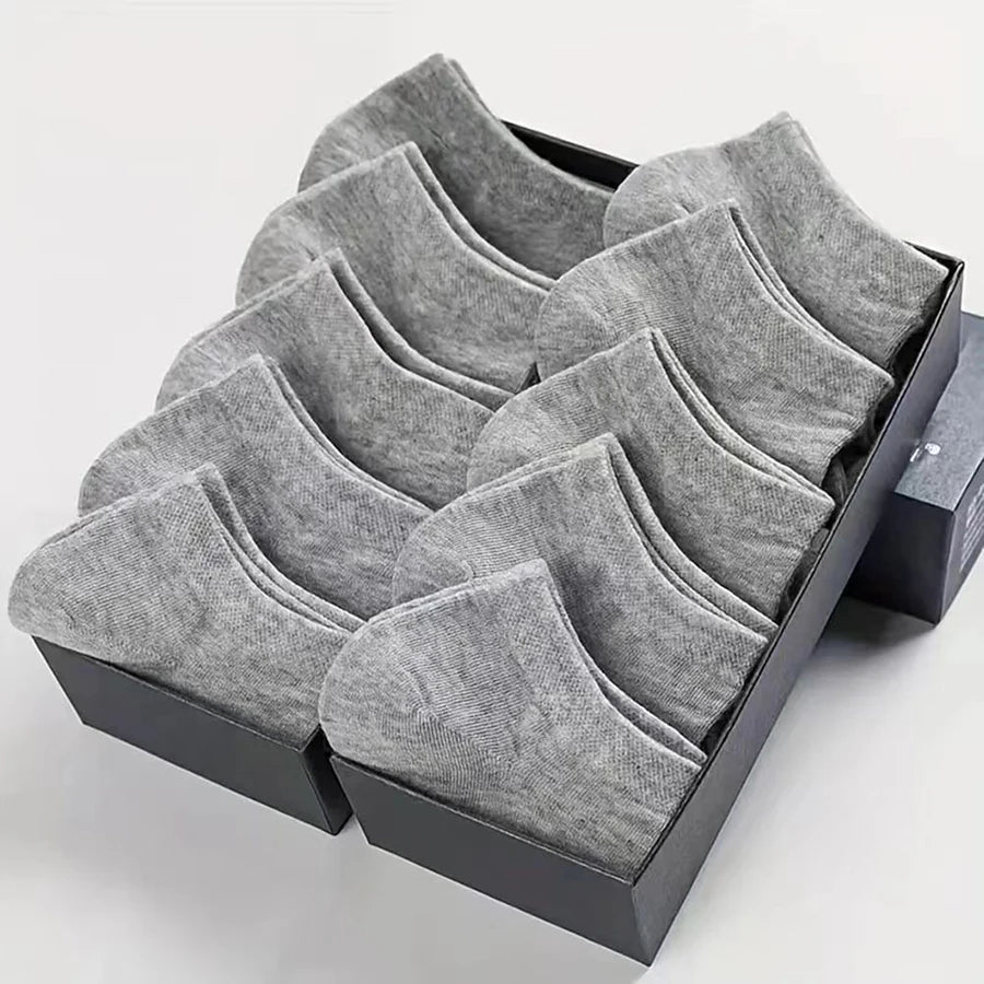 10/40 pares de calcetines náuticos para hombre, deportivos, de negocios, con absorción del sudor, para verano y otoño, de color liso, antibolitas, versátiles, hasta el tobillo.
