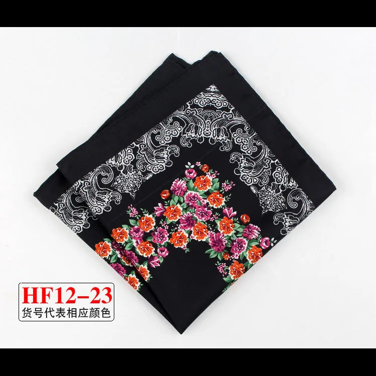 34cm Silk-like Pocket Square for Men Women Floral Print Suits Hanky Mens Handkerchiefs Suit Square Handkerchief Towels Scarves
