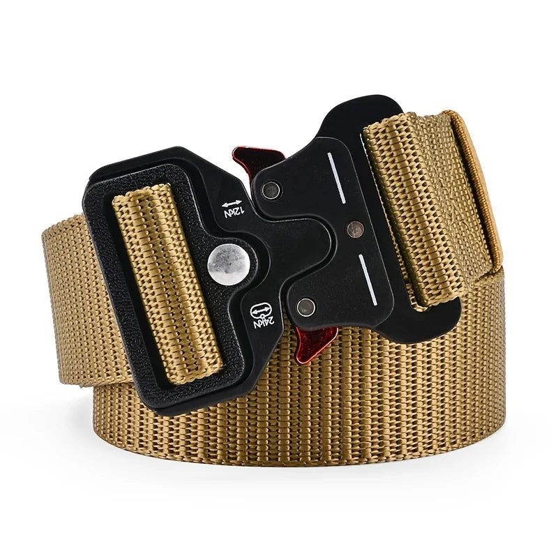 Cinturón táctico para hombre, multifuncional, de lona y nailon de alta calidad, para caza al aire libre, combate y supervivencia, cinturón deportivo.