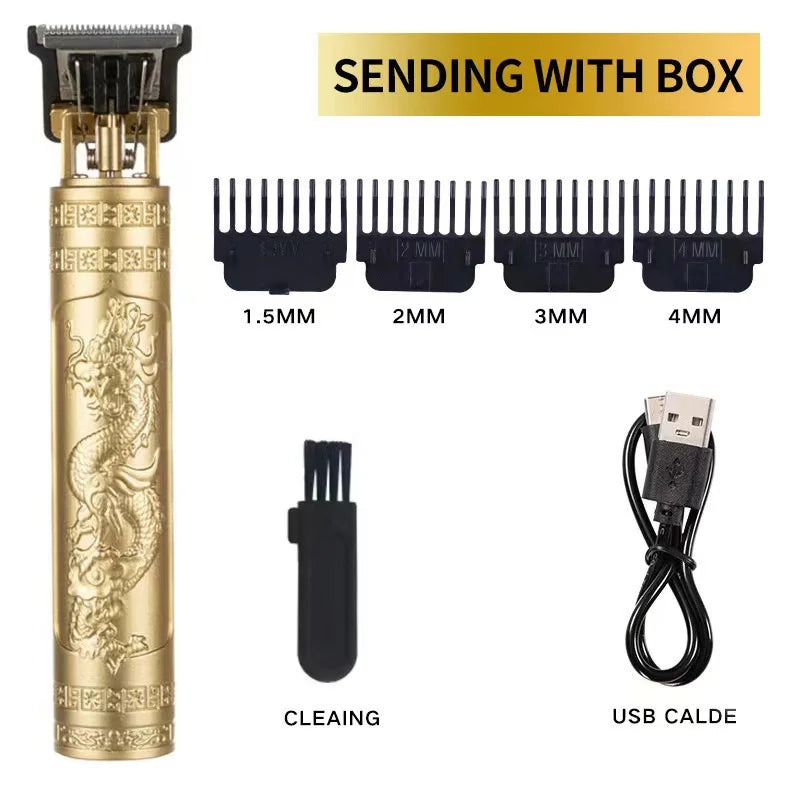 Vintage T9 Electric Hair Cutting Machine Hair Clipper Professional Men Shaver Rechargeable Barber Trimmer for Men Dragon Buddha