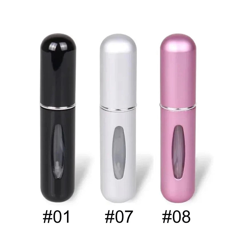 Solid Color 5ml Bottom Flush Rechargeable Perfume Bottle Sprayer Small Portable Cosmetic Refill Perfume