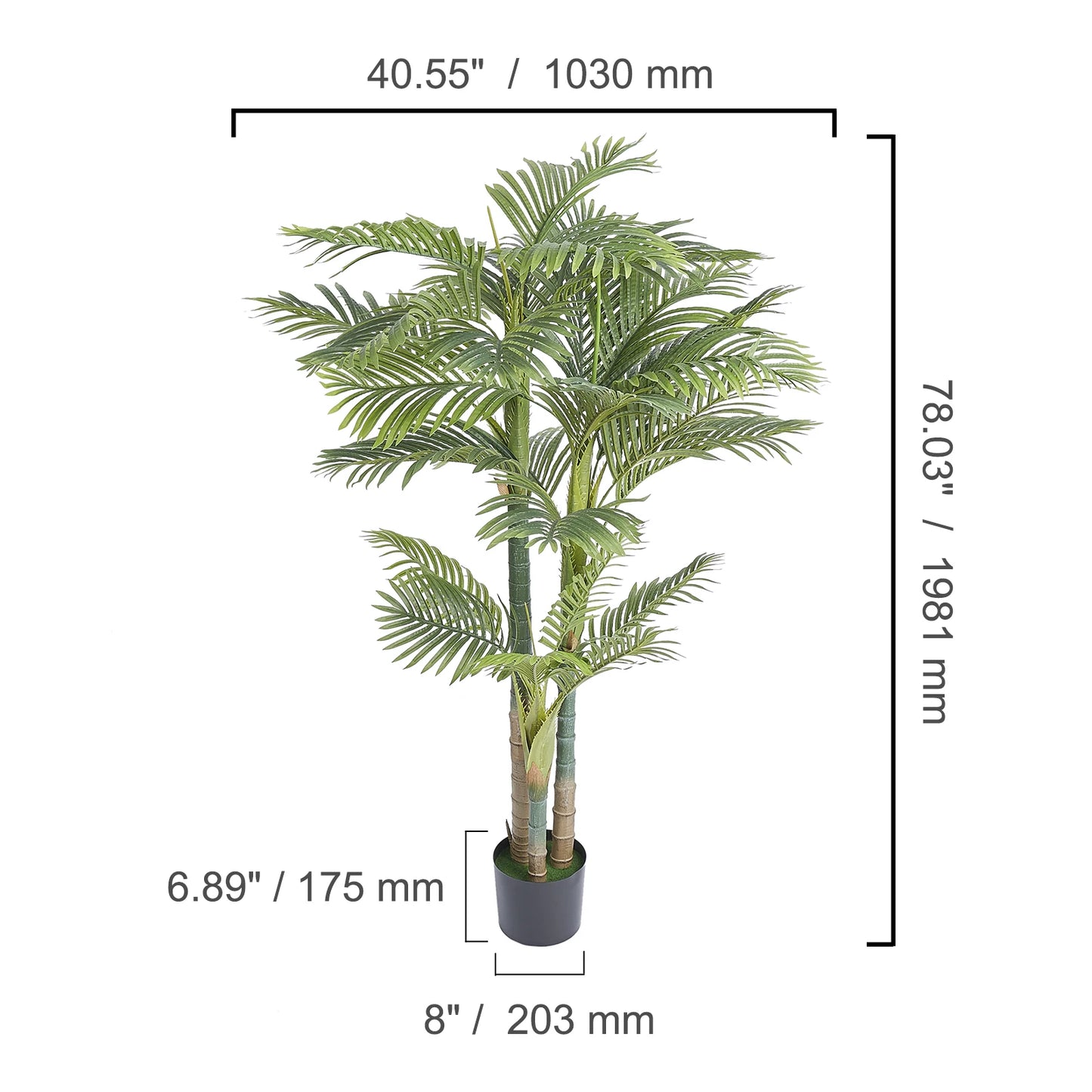 Palmera artificial VEVOR de 1,2 m, 1,5 m o 1,8 m de altura, de polietileno seguro y con protección antivuelco, de bajo mantenimiento para el hogar.