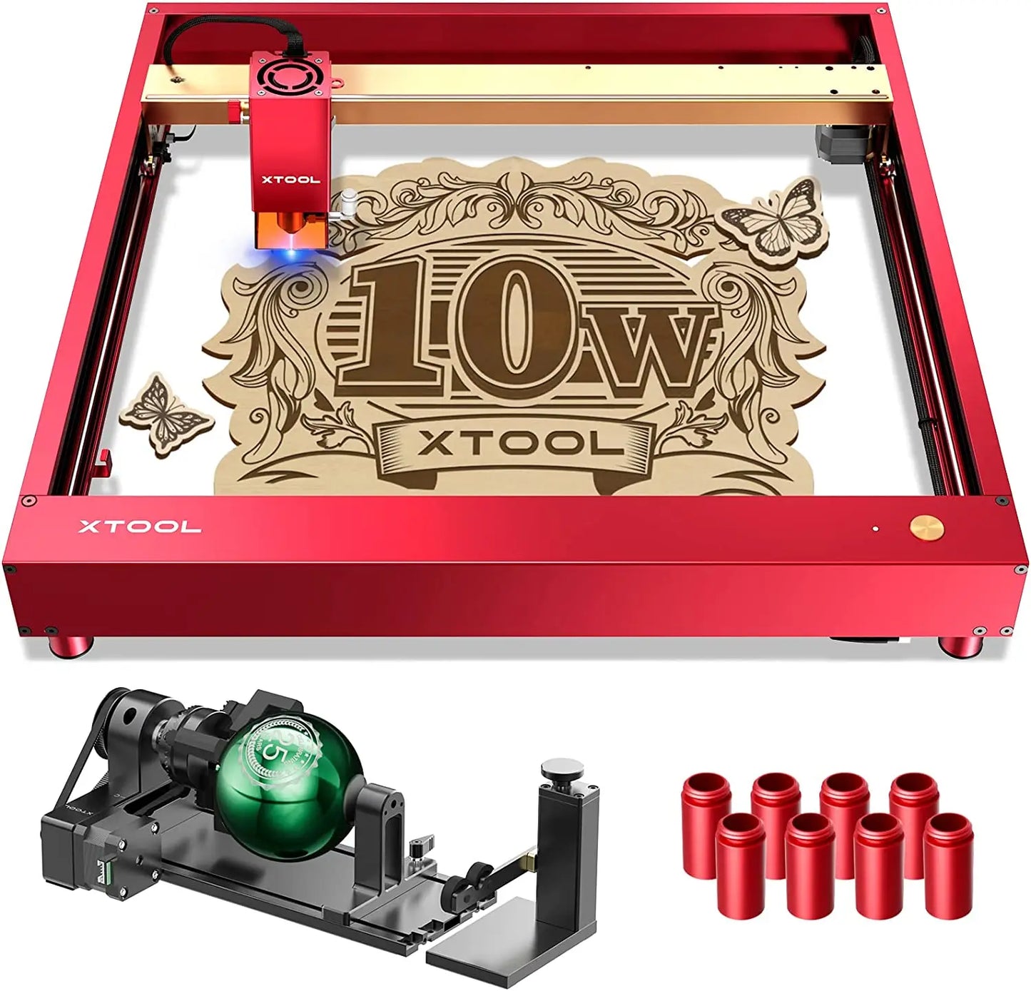 xTool D1 Pro 10W Laser Engraver Laser Engraving Cutting Machine Tools With RA2 Pro 4-in-1 Rotary DIY Cutter Portable Cortadora