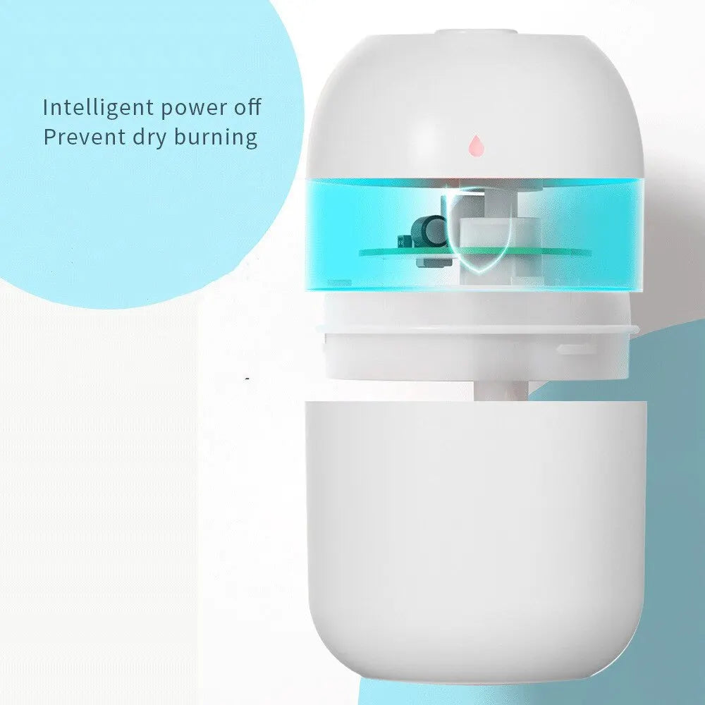 Humidificador portátil de gotas de agua, blanco, USB, de escritorio, atomizador de aire para interiores, silencioso, de gran tamaño.