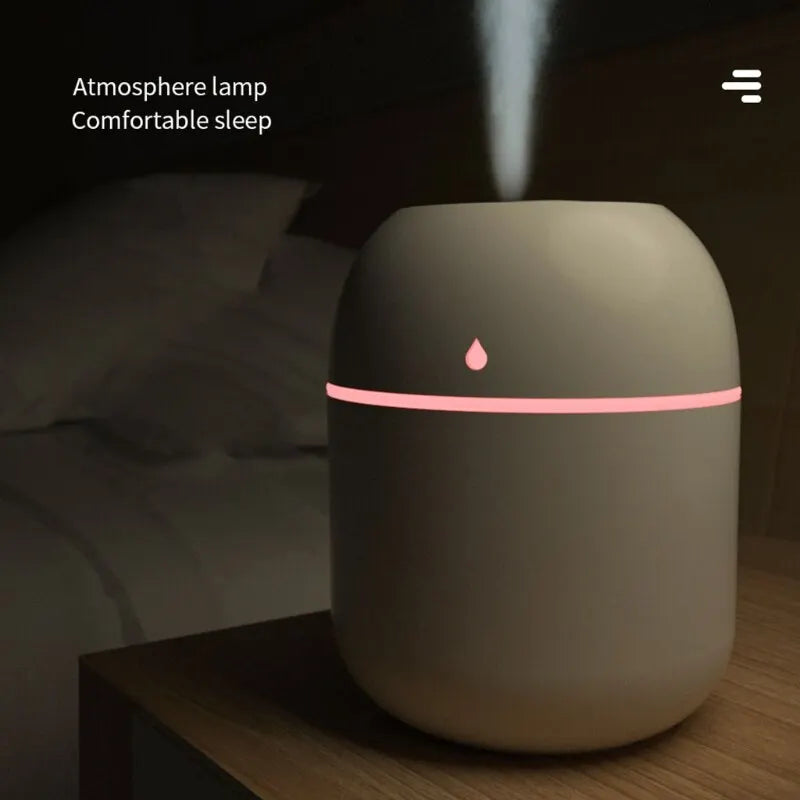 Humidificador portátil de gotas de agua, blanco, USB, de escritorio, atomizador de aire para interiores, silencioso, de gran tamaño.