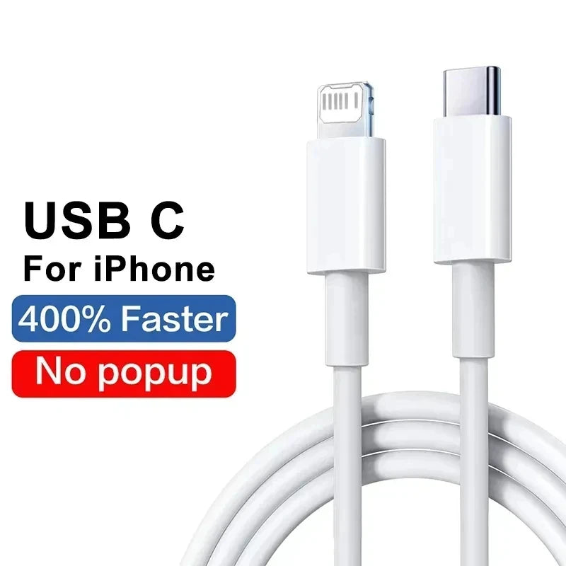 Cable de carga rápida PD de 20 W, 1 m y 2 m, para Apple iPhone 11, 13, 12, 14 Pro Max Plus, cable de datos USB C, accesorios de carga rápida para teléfono.