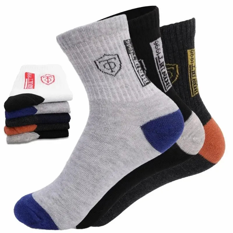 5 pares de medias deportivas de algodón transpirables para hombre, de fibra de bambú, para otoño e invierno, con desodorante y absorción del sudor.