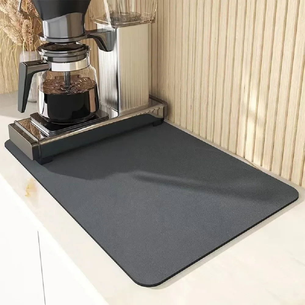 Absorbent Coffee Mat, Solid Color Placemat, Bottle Cutlery, Placemat, Kitchen Cutlery, Drying Mat, Floor Carpet Placemat
