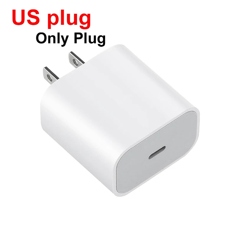 Cargador PD de 20 W, carga rápida, USB C, adaptador de corriente para iPhone 15, 14, 13, Pro Max, Mini, X, XS, tipo C