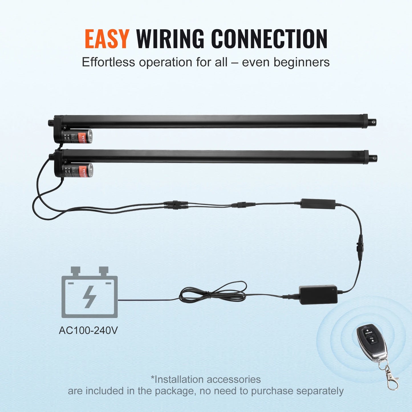 VEVOR 2PCS 12V Linear Actuator 1000N 30inch Electric Linear Motor Controller Kit IP54 Protection for Home TV Table Sofa Lifting